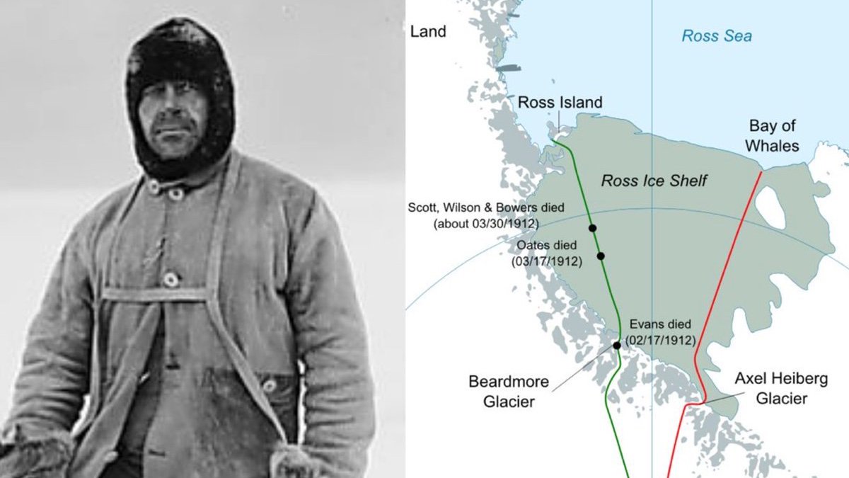 The race to the South Pole! #OnThisDay #OTD in 1911, Robert Falcon Scott left the Cape Evans Hut on Ross Island, to begin his journey to the Pole. Amundsen had begun 13 days beforehand from the Bay of Whales, a location 96km closer to the Pole, photo <a href="/scottpolar/">Scott Polar Research Institute</a>