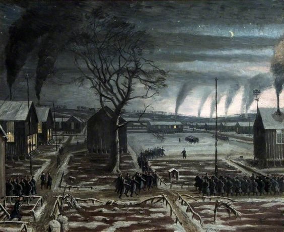 British war art: 'Eight AM Parade, RAF' 1942...Painting by #AlanSorrell (British,1904-1974)..Born in #Tooting #London..

An artist of wide ranging talents..being a teacher at the #RCA, a #RomeScholar, official #WarArtist and highly respected #MuralPainter..