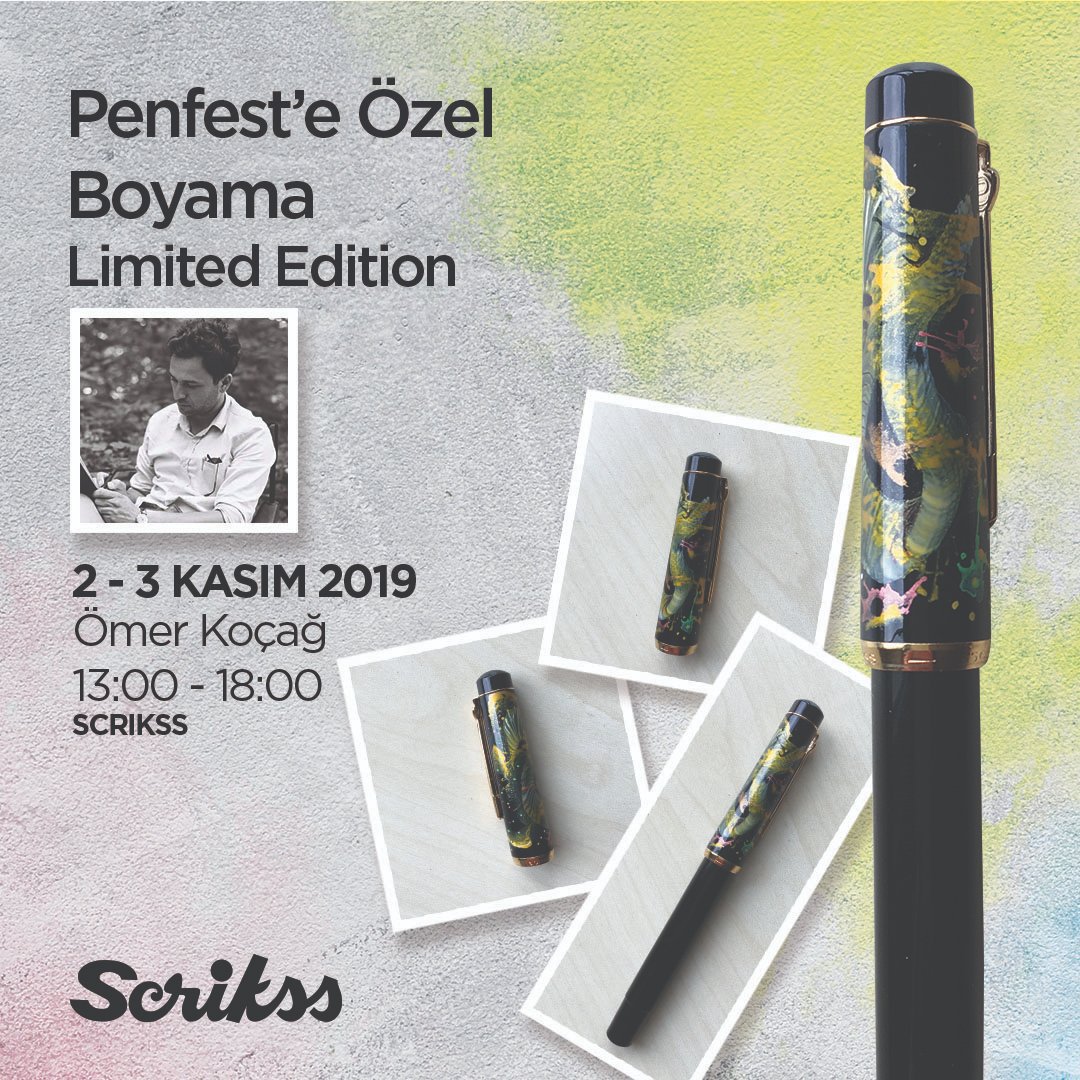 Kalem kapağı boyayarak farklı bir tarz yaratan @omerkocag PenFest'e özel sınırlı sayıda 419 ve Heritage modellerimizi hem sizler için boyayacak hem de satışa sunulacak.
Özel üretim İstanbul Serisi;

- Kuşlar
- İnsanlar
- İstanbul - Kalem Sevdası
- Atatürk