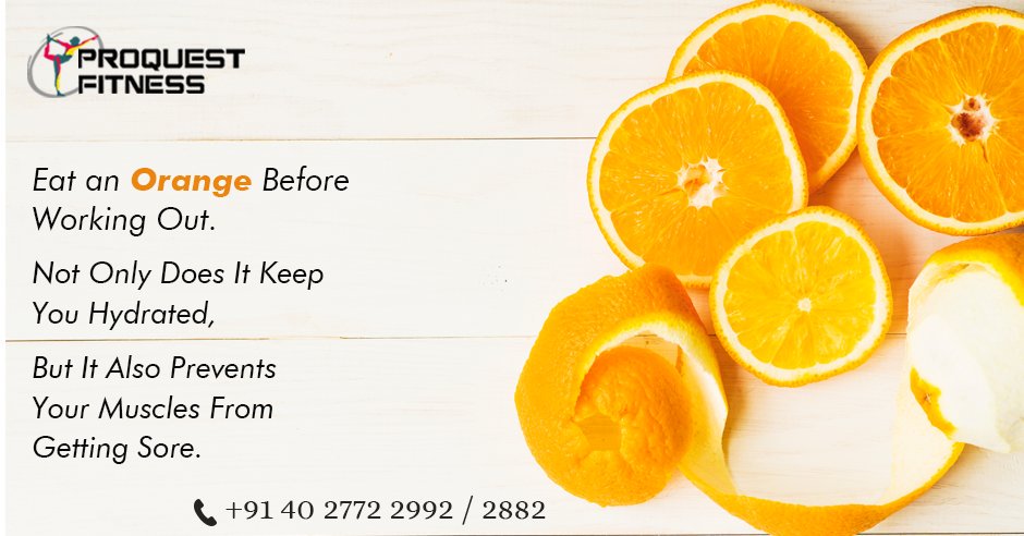 ProquestF's tweet image. Insulate your muscles from wear and tear of work out. Hydrate before exercise
#orange #exercise #healthtips #sore #muscles #hydrate #proquestfitness #hyderabad