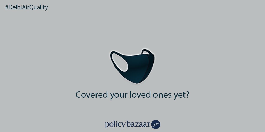policybazaar's tweet photo. Mask: Pollution cover
Health Insurance: Complete cover.
Why settle for incomplete, get complete cover.
#DelhiAirQuality #DelhiPollution #DelhiChokes https://t.co/HN8wYj9yXr