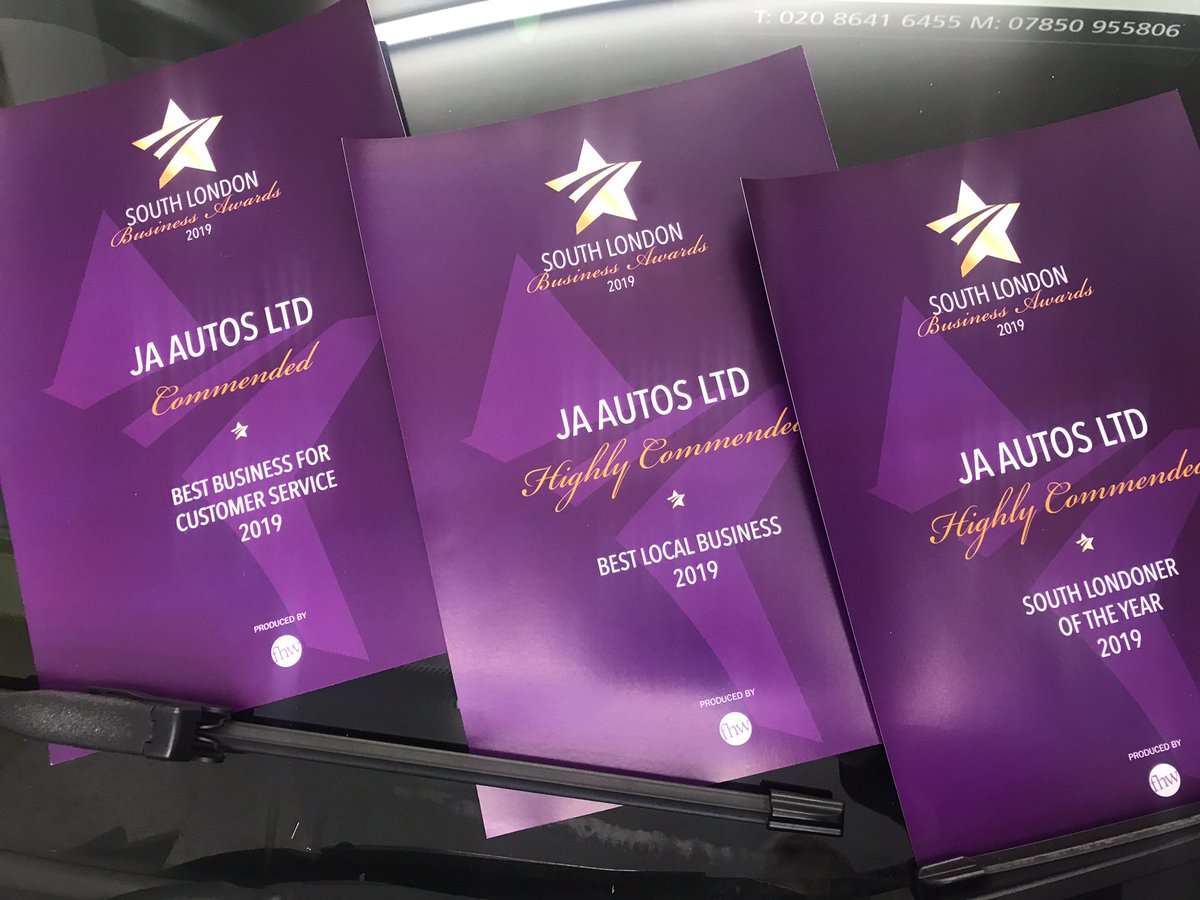 <a href="/ACtronics_UK/">ACtronics_UK</a> <a href="/CarCliq/">CarCliq</a> <a href="/ClickDealerLTD/">Click Dealer</a> @Steve_CarShop <a href="/motjuice/">MOT JUICE</a> <a href="/Lease4Less/">Lease4Less</a> <a href="/MotorCheckUK/">MotorCheck.co.uk</a> <a href="/CWMMOTORS/">Crompton Way Motors</a> <a href="/ToyotaLeasing/">Vertu Toyota Leasing</a> <a href="/specialistcars1/">Umesh Samani</a> <a href="/OSVMotoringNews/">OSV</a> <a href="/Only9built/">Electric Blue🧢🖌</a> <a href="/MotorMistress/">Motor Mistress</a> @GlynHopkinShop <a href="/TisI_LeClerc/">Same Old Me</a> <a href="/Lease_Mercedes/">Mercedes Car Leasing</a> <a href="/RosedaleLeasing/">Rosedale Leasing</a> <a href="/Henshalls/">Henshalls Insurance 🏆</a> <a href="/AVC_Leasing/">All Vehicle Contracts</a> <a href="/smallbone_cars/">Smallbone & Son Cars</a> <a href="/garageandmot/">The Garage</a> Morning all #TwitterCarClub It's the weekend and we're celebrating  
Commended for our #CustomerService Highly commended as best #localbusiness  in #southlondon and Highly commended as South Londoner of the year in last nights #SLBizAwards  #theIMDA 🎉🎉🎉