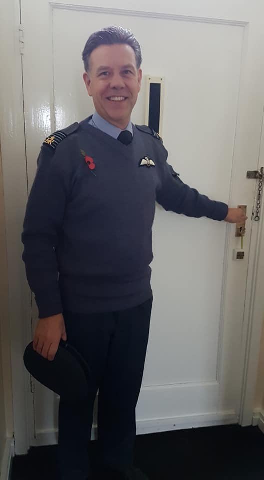 StnCdrLeeming's tweet photo. A big high five to my neighbour - Gp Capt Keith Taylor - his last day at Linton as the Stn draws down. Thanks so much for all your support - you’ve been a rock star ambassador for the RAF in Yorkshire &amp; will be sorely missed. We’ll keep the ensign flying in God’s Country for you! https://t.co/h990yMq1xd