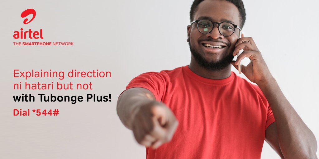AIRTEL_KE's tweet photo. Kuna watu huexplain direction na unaelewa; I’m between buildings and tall trees. 
But with #TubongePlus, you get enough minutes to explain bila shaka.
Dial *544# to subscribe and get 100 minutes Airtel to Airtel calls &amp; choose between 5 minutes to other networks and 50 MB data. https://t.co/HGTmgcizaO