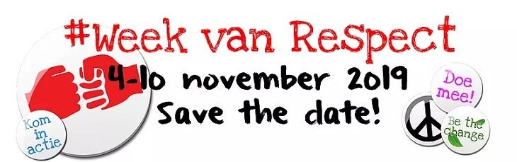 Volgende week vindt de Week van Respect (4 - 10 november) plaats. Natuurlijk is respect iets van iedere dag, maar in de Week van Respect staat het vol in de schijnwerpers. Voor groep 5 t/m 8 is gratis lesmateriaal beschikbaar: bit.ly/2owLAh4 #burgerschap #weekvanrespect