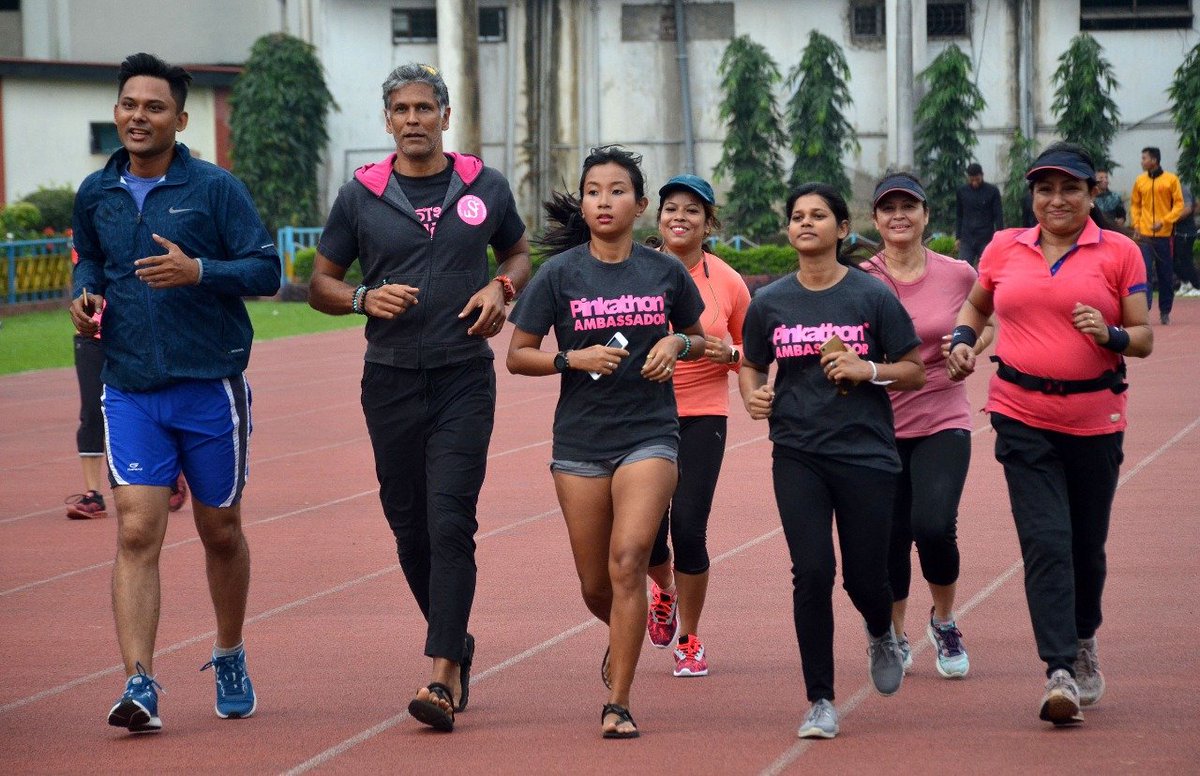 guwahatiplus's tweet photo. Pinkathon Guwahati 2019 organised CHASE YOUR BLUES AWAY - RUN WITH ANKITA KONWAR & MILIND SOMAN today at Sports Authority of India, Paltan Bazar, #Guwahati.
#pinkathon #pinkathon2019 #pinkathonguwahati @milindrunning https://t.co/OGmNB0hXfg