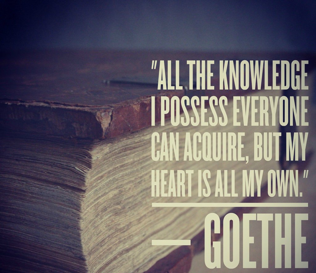 'All the knowledge I possess, everyone can acquire. But my heart is all my own.'