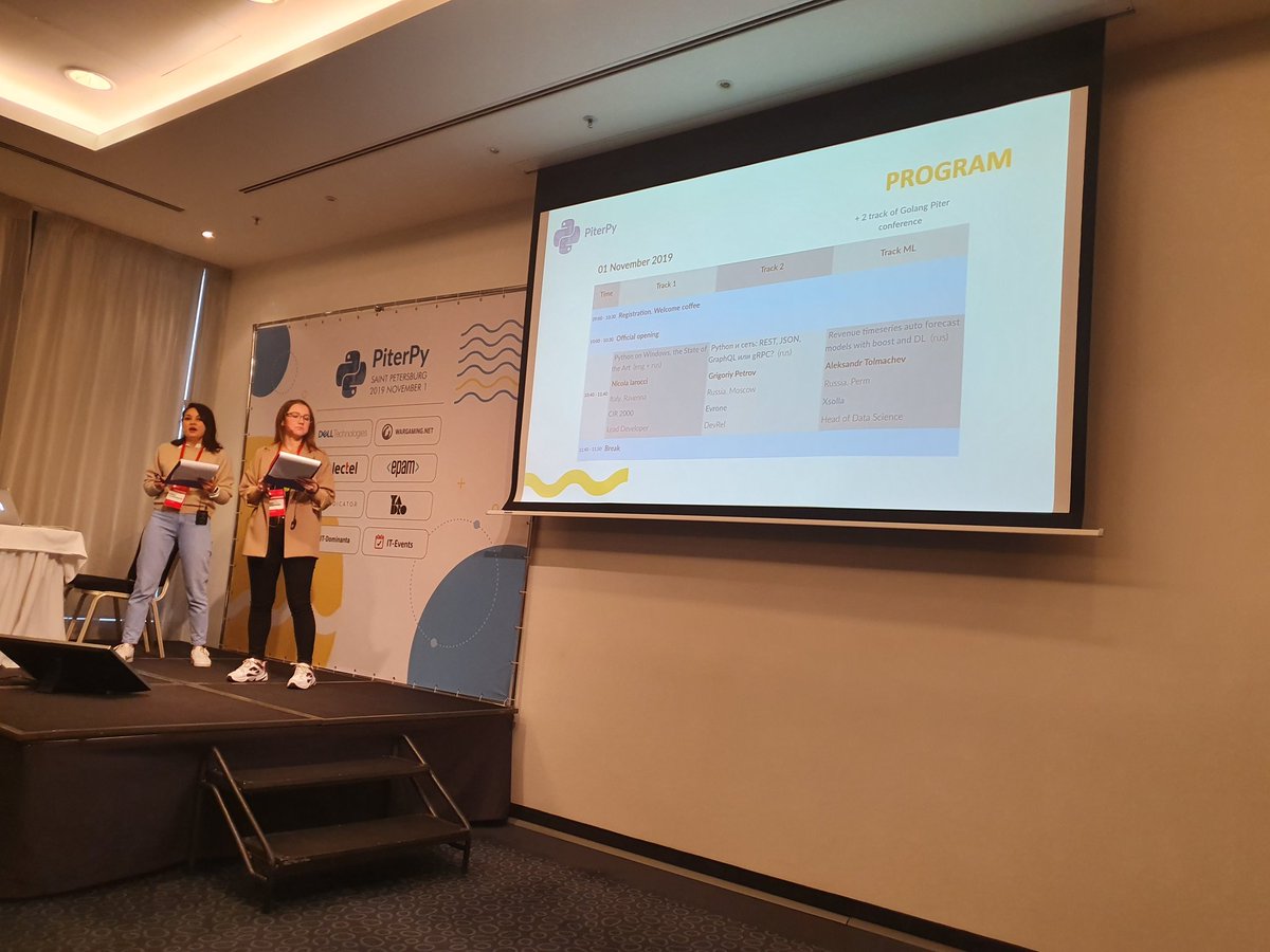 grigoryvp's tweet image. #PiterPy opening through the eyes of #evrone. Funny detail: my talk will reference eve, whose author, @nicolaiarocci , has a parallel talk 😜