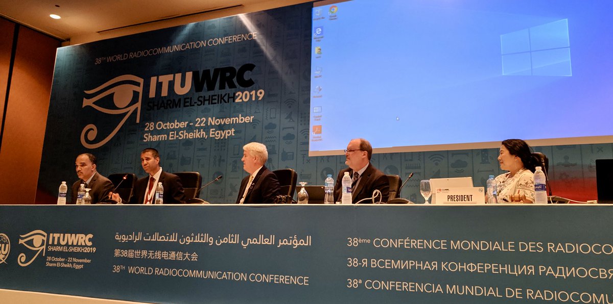 AjitPai's tweet image. An honor to address the U.S. @ITU #WRC19 delegation! I talked about the rich legacy of American leadership on ICT issues and how, working together, we can continue that tradition, benefiting our citizens and people around the world. Proud of all those representing our country! 🇺🇸