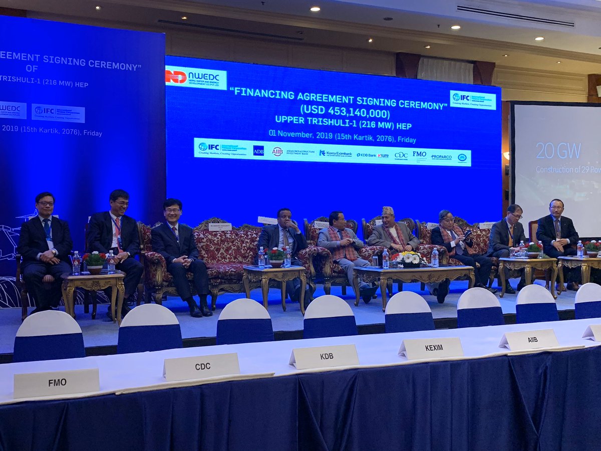 IFC_SouthAsia's tweet image. #HappeningNow!

#DYK that @IFC_org is the lead arranger of the debt package of Upper Trishuli-1, which includes eight other lenders, and is one of the largest #FDIs in #Nepal’s history?

#IFCmarkets | #InvestInNepal