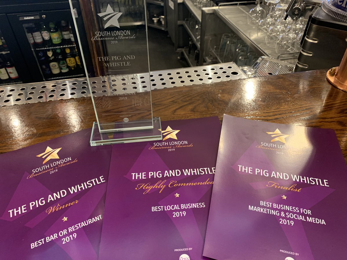 The Pig WINS BEST BAR in SOUTH LONDON &amp; HIGHLY COMMENDED BEST LOCAL BUSINESS at the <a href="/SLBizAwards/">South London Business Awards</a> 2019 <a href="/RamPubs/">Ram Pubs</a> <a href="/YoungsPubs/">Young's Pubs</a> @Geescroft <a href="/BIIandBIIAB/">The BII</a> #wandsworth #earlsfields #sw18 <a href="/WimbledonScene/">Wimbledon Scene</a> @SAWildDogsRugby <a href="/ThisisRiverside/">Riverside Radio</a> #thepigstheplace <a href="/SlyBeastBrewing/">SlyBeastBrewing</a> <a href="/wandsworthnews/">Wandsworth Times</a>