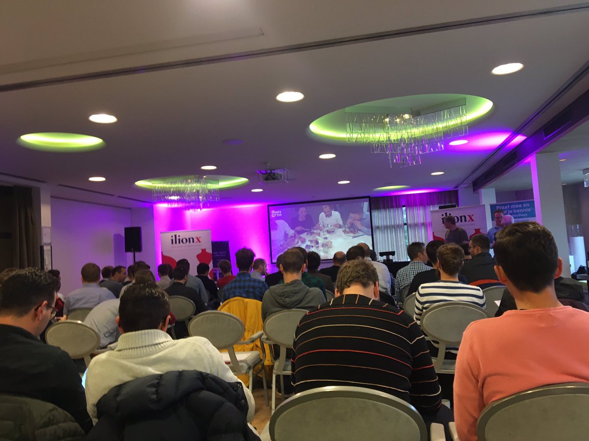 AndreKamman's tweet photo. A room full of developers at the #ilionxdevdays They haven’t figured out a dba has sneaked into the room yet ;-) https://t.co/zTbeANphlr