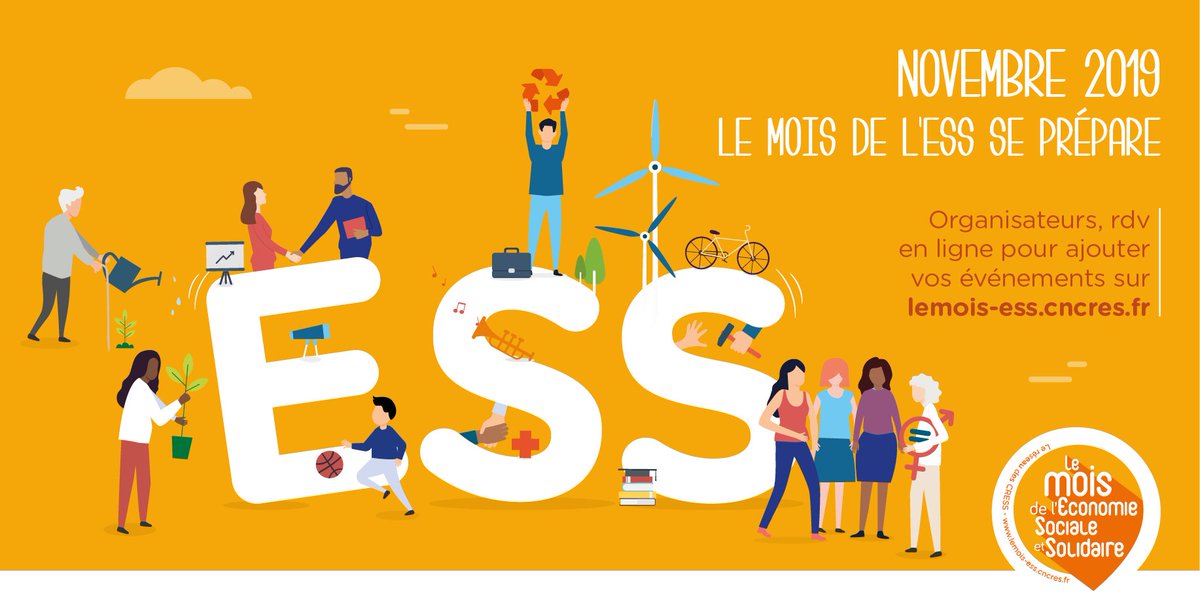 🏁 Mois de l'ESS : TOP DÉPART ! 🏁

C'est parti pour 1 mois de rencontres, conférences, ateliers, portes-ouvertes... Partout en France, pendant tout le mois de novembre !

RDV sur notre site pour concocter votre programme ESS 😊🤜lemois-ess.cncres.fr

#MoisESS19 #ESS