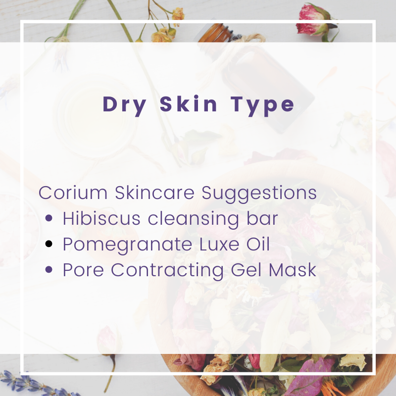 The next skin type is dry skin which is characterised by a lack of sebum or lipids. Dry skin frequently feels tight and rough and looks dull.