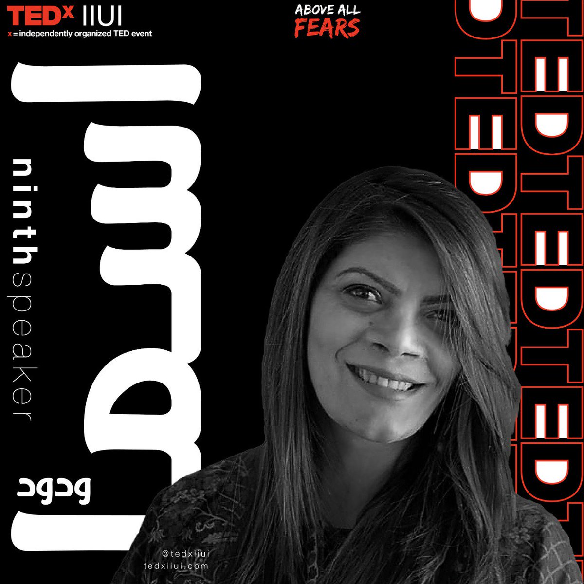 TEDxIIUI's tweet photo. Asma Wadood is a corporate trainer, author, current affairs analyst, columnist, public speaker, social worker, and a business person. 
Join us on the 9th to learn how she redefines a Pakistani woman in a male-dominated society like ours and soars high, above all fears!
#tedxiiui https://t.co/oIpbwKgDMW