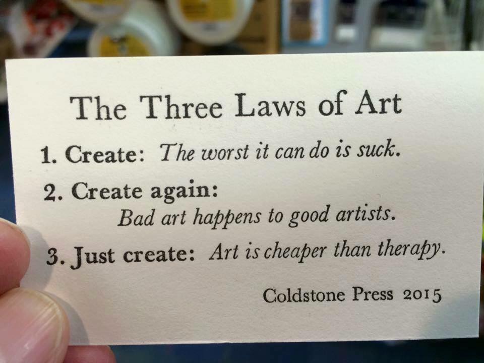 chrischalkart's tweet photo. 3 laws of art #obeythelaw https://t.co/amz9ogFHw4