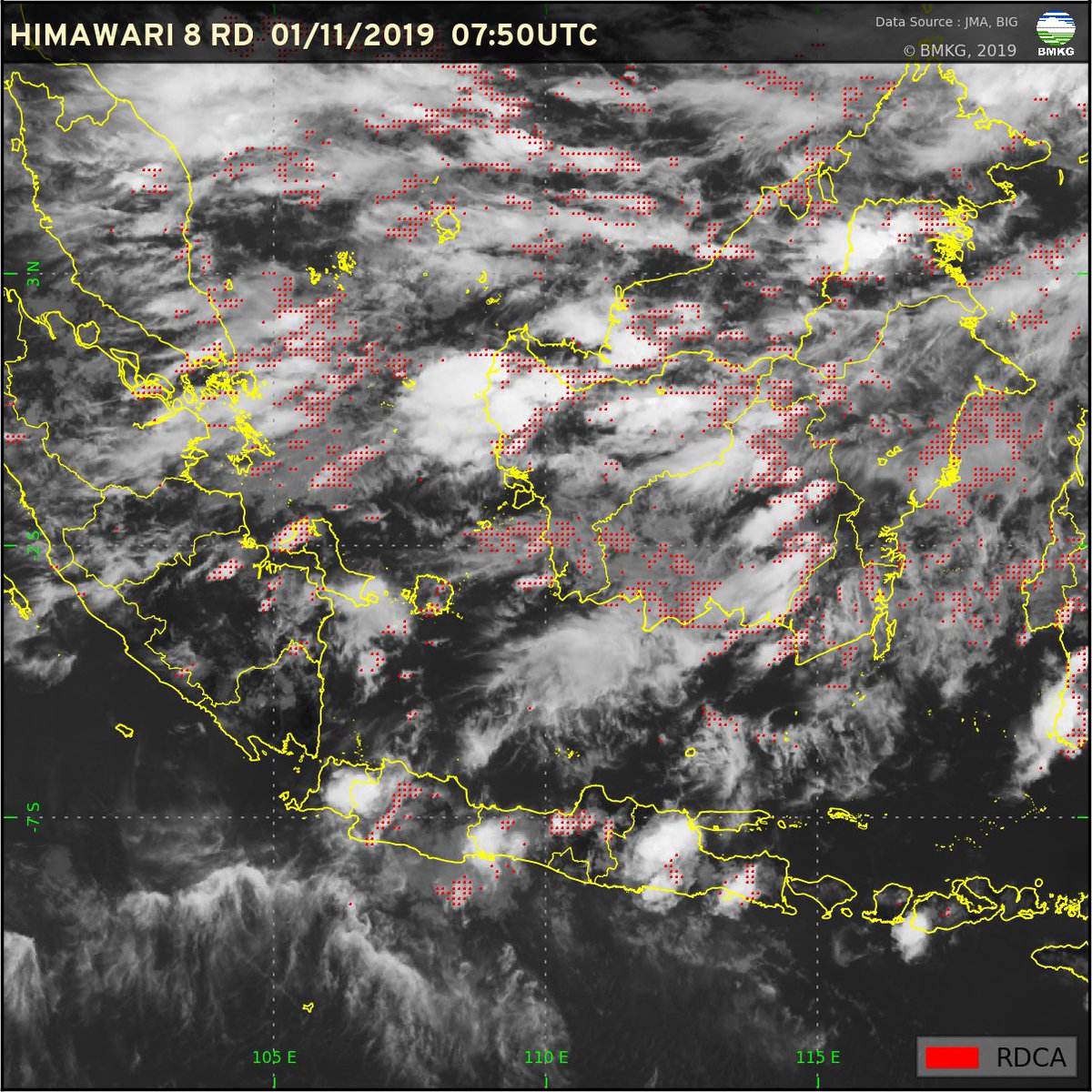 infomitigasi's tweet image. Waspadai potensi terjadinya #meteohazard bagi wilayah yang terdapat #RDCA #RapidDevelopingCumulusArea