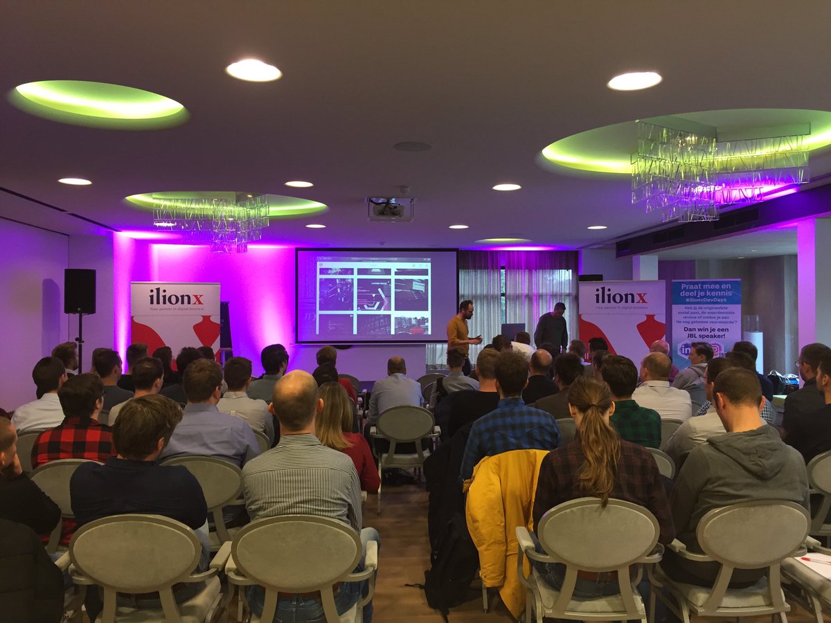 RichardFresow's tweet photo. Keynote door @samaaron op de #IlionxDevDays. Benieuwd of hij me ook aan het 'live coding' krijgt. https://t.co/gX3W81Rvqd