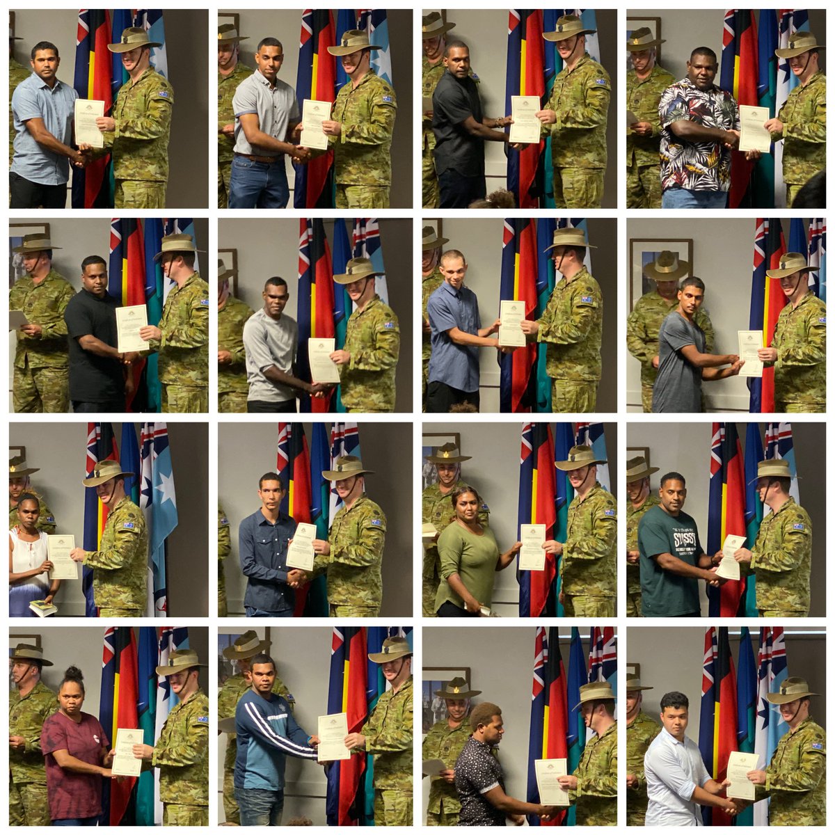 51stBattalion's tweet photo. Welcome. @AustralianArmy’s newest recruits from across the Cape, Gulf, Torres, Daintree and Tablelands. Too many family wanted to attend the ceremony so thank you to @RSLQueensland Cairns for hosting. #loveofcounteyleadsme #armyinthecommunity https://t.co/Te8JsxEnSU