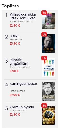 Marraskuun TOP-lista alkaa syvillä henkilökuvilla ja inspiroivilla tietokirjoilla. Oletko jo tilannut omat suosikkisi?
Uutuudet tästä: adlibr.is/syksy
#adlibris #adlibrisfi #lukeminen #kirja #topkirjat