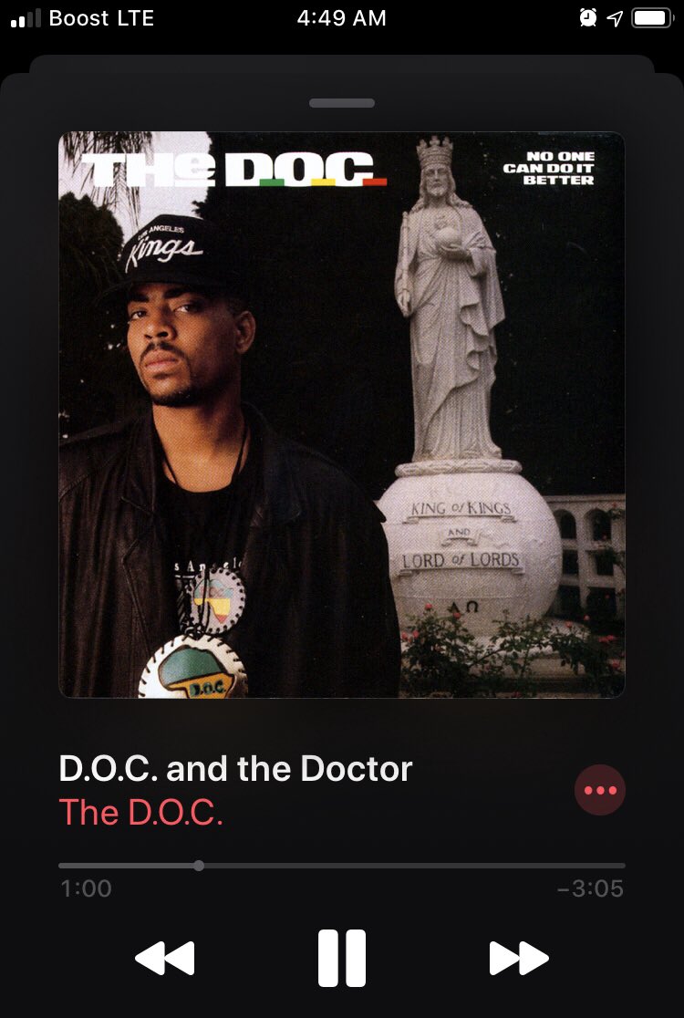Big_Gov's tweet photo. Headed to work bangin a classic!!! @WESTCOASTDOC #NoOneCanDoItBetter #DOCandTheDoctor https://t.co/jpCb2dCXHO