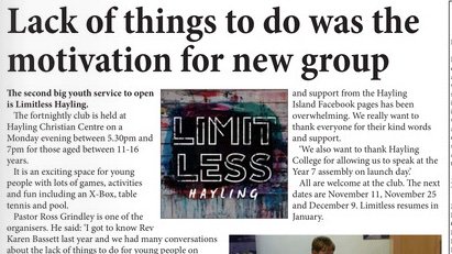 limitlesshcc's tweet photo. Stop the Press 📰

Limitless Hayling Feature in the Hayling Herald. 🔥

Make sure you grab your copy of the Hayling Herald this month. Youth work is heavily featured including WAVE and Limitless Hayling.

#HaylingHerald #LimitlessHayling #Youth #HaylingYouth #LimitlessFam https://t.co/0DIevttjVe