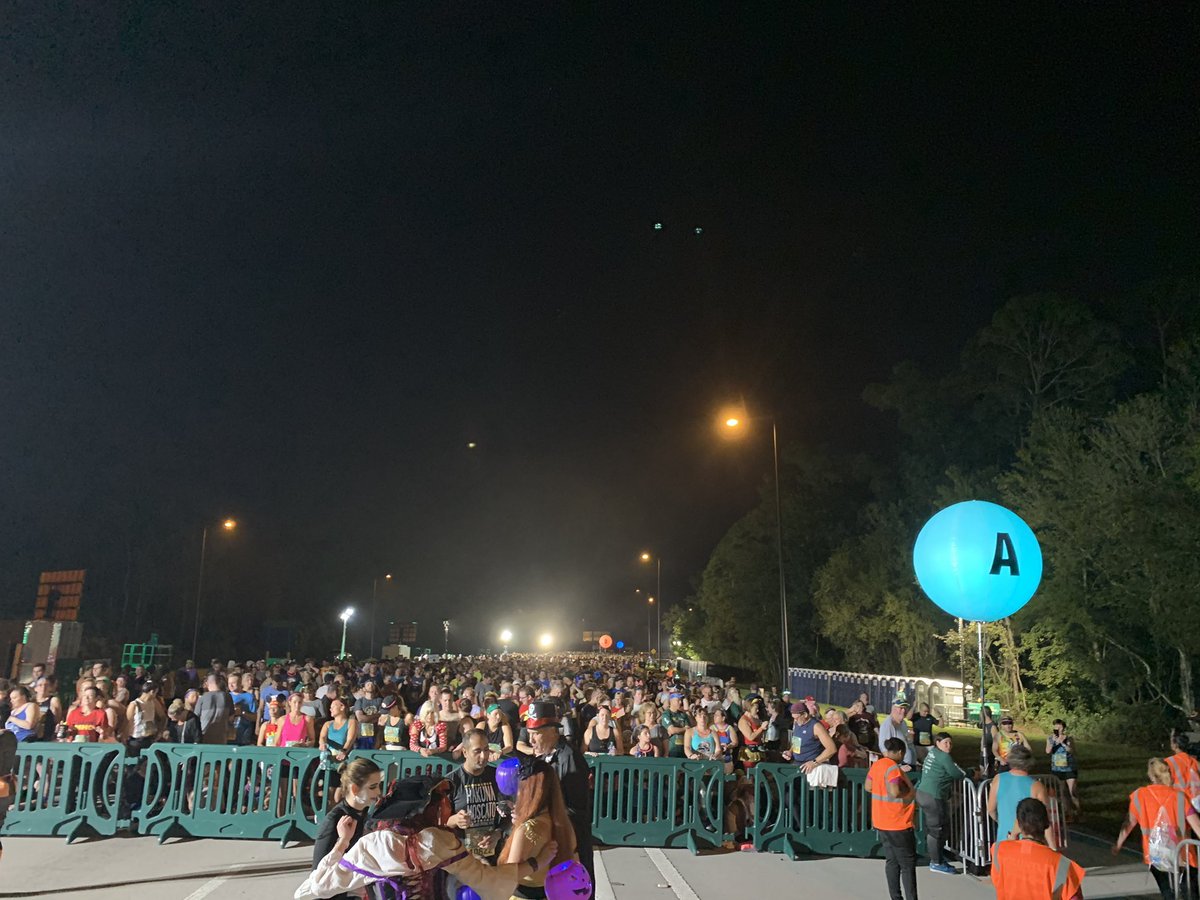 BrianLawton's tweet photo. The view from corral A with 10k+ of my closest @runDisney friends. 5k today, 10k tomorrow, then a half Sunday. #wineanddine #rundisney #wineanddinehalfmarathonweekend #fallfeast5k https://t.co/Bllmd7L7FR