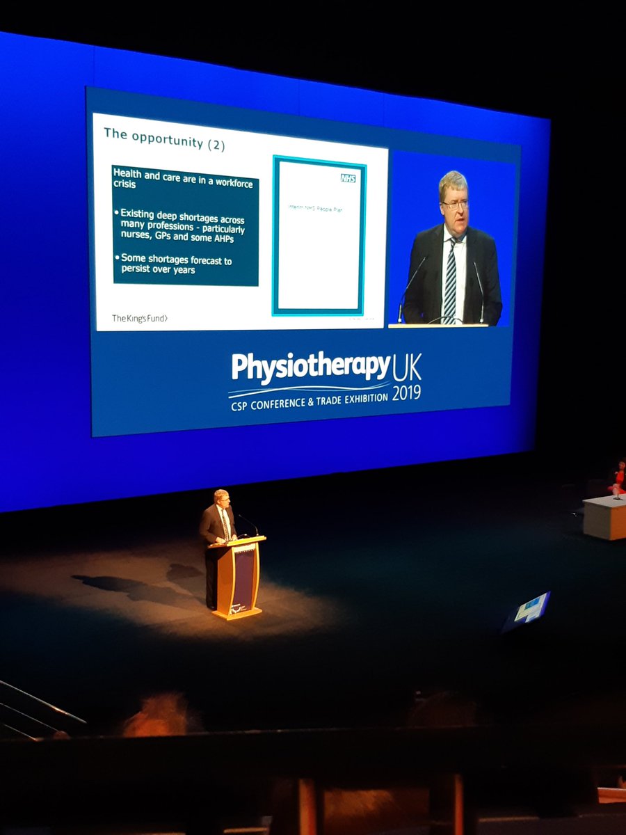 sedphysio's tweet photo. Richard Murray talks about the opportunities available to physiotherapists provided by the challenge/crisis in the NHS

#Physio2019 https://t.co/Zd8onoCpji