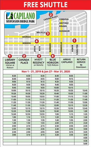 capshuttle's tweet photo. New November schedule starts today with 20 minute frequency #vancouver #yvr #vancity #explorebc #capbridge130 https://t.co/XHK63JVXE9