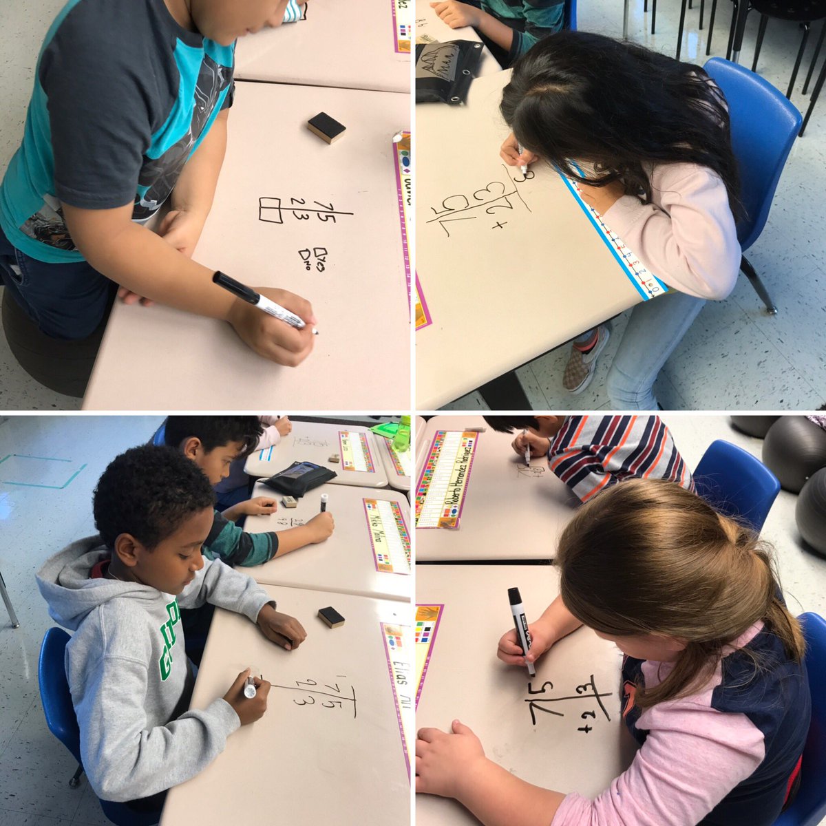 Doing Math on our desks is always more fun! <a href="/GuilfordEle/">Guilford Elementary School</a> #GatorsDeserveIt20
