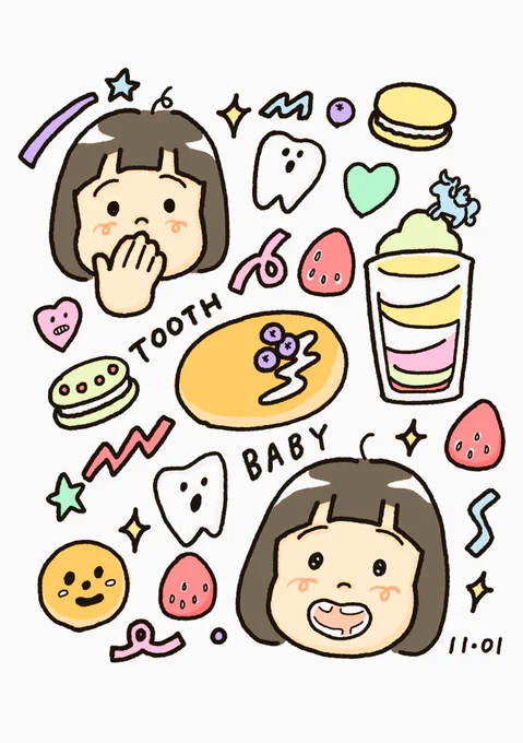 0時になったら仕事する…
(締め切り前)
息抜きイラスト
右は図工で作ったもの☺️ 
