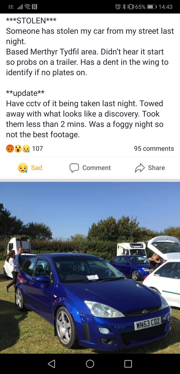 welsh_ford's tweet image. One of our members cars have been stolen overnight from the Merthyr area. It was towed away. If you know of anything please get in contact was us on Facebook. Please RT people. @swpolice @SurreyRoadCops @DyfedPowys @SWPMerthyr @MerthyrCBC @Ford