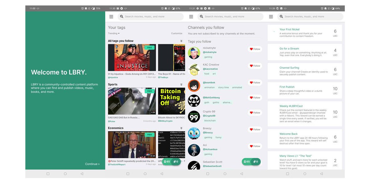 LBRYcom's tweet photo. We've released a patch 0.10.2 to our LBRY Android app! It adds a share button on channel pages, tag exploration from search results, identifies signed in account on the menu bar, and a couple bug fixes.

You can find the full release notes here: https://t.co/AboNEro3MN https://t.co/ZM4k6aKfyp