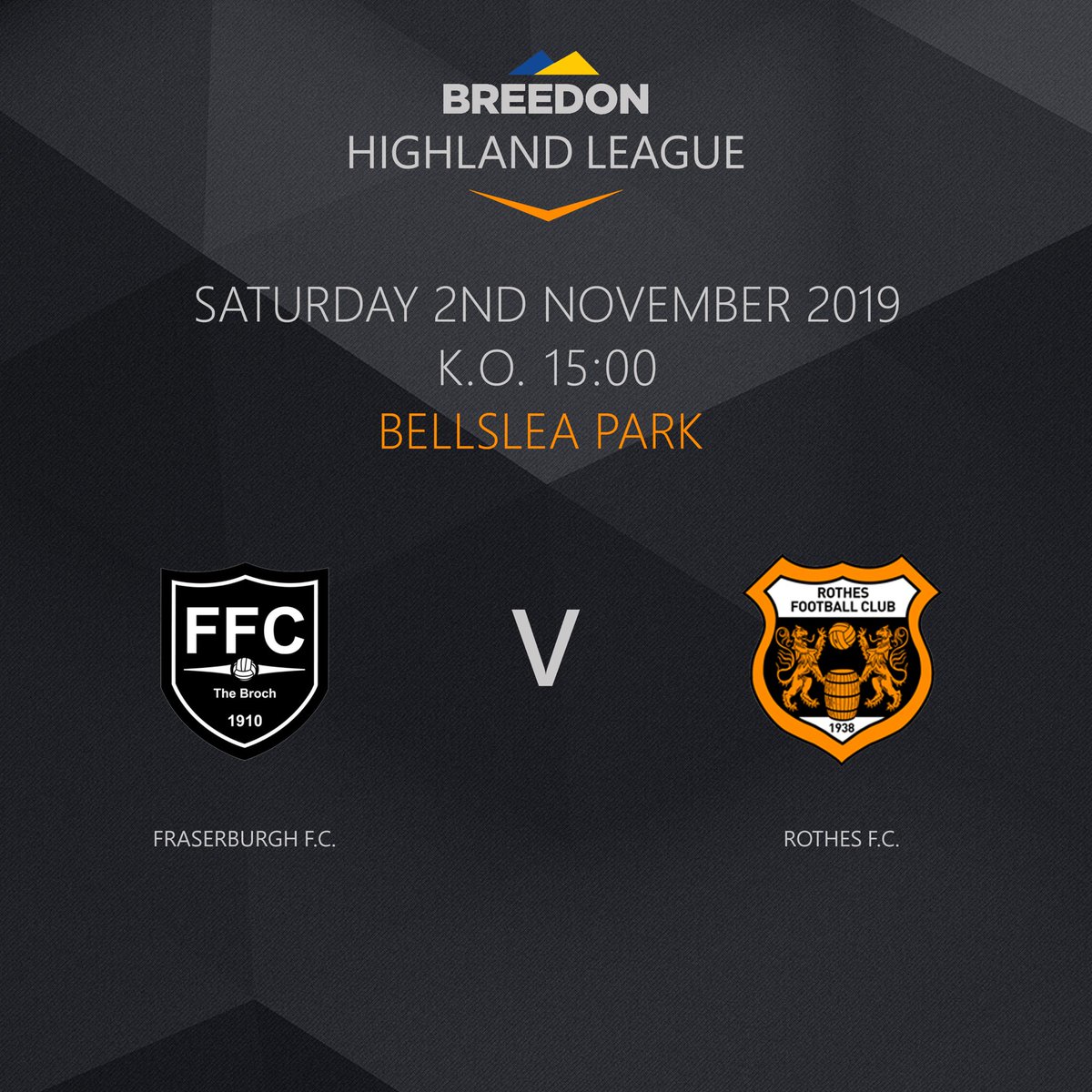 RothesFC's tweet photo. Next up is a trip to play @FraserburghFC at Bellslea Park. 3pm kick off in the @ScottishHFL match 🍊🔶◼️ #MonTheSpeysiders https://t.co/z6xe1NDXH5