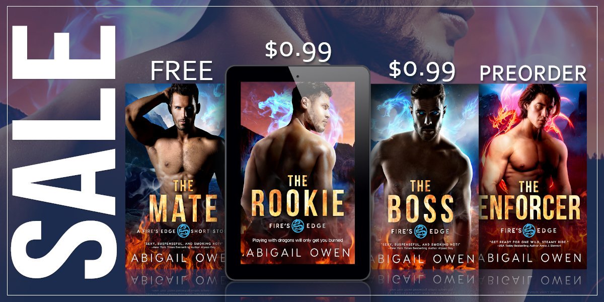 Playing with dragons will only get you burned. (In a good way!)

The Fire's Edge series is ON SALE. Limited time only. Start this award-winning series now...

abigailowen.com/abigails-books… 

#99cents #sale #free #firesedge #dragonshifters #paranormalromance 

<a href="/entangledpub/">Entangled Publishing</a>