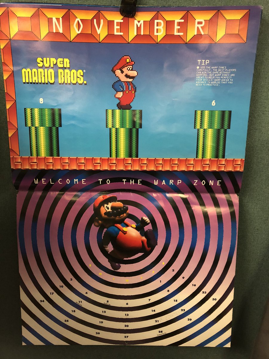 GeekadeKris's tweet image. It’s November! Welcome to the Warp Zone! #outdatedcalendar #nintendo #Mario #nes