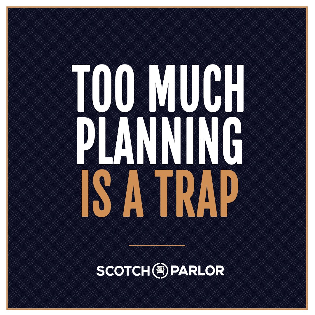 ScotchParlor's tweet image. I’m a victim of this. The way to get out of this “trap” is to move. Always be in action. Don’t concern yourself about it being perfect. Just do it and adjust when you have to. #quote #motivation #justdoit