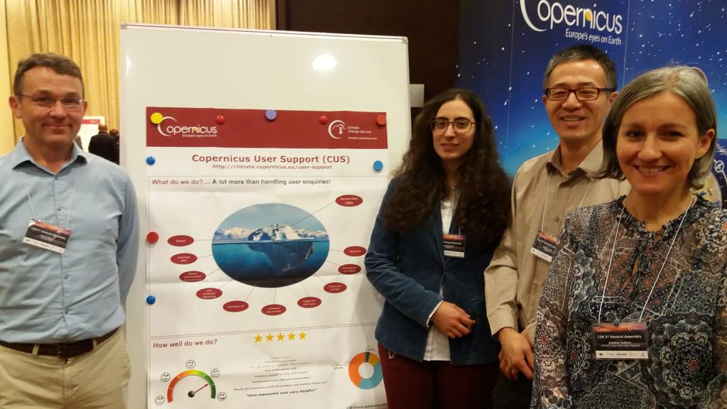 AKP_Marsh's tweet photo. The ever-helpful CUS Team at #C3SGA19  ! 
R-L Anabelle, Xiaobo, Michela and 'Hal'...! https://t.co/5cWd3GzrIh