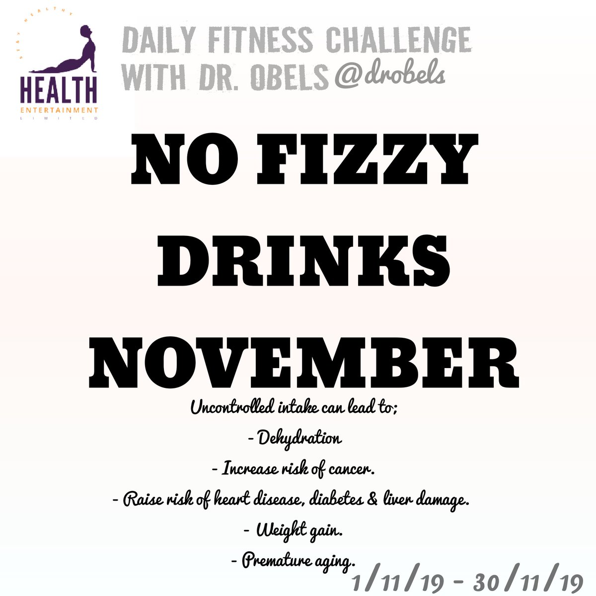 dr_obels's tweet photo. Who's ready? Just 30 days. Let's do this👊🏾 #nfdn #health #healthy
Stay Healthy https://t.co/xls3HwHJnY