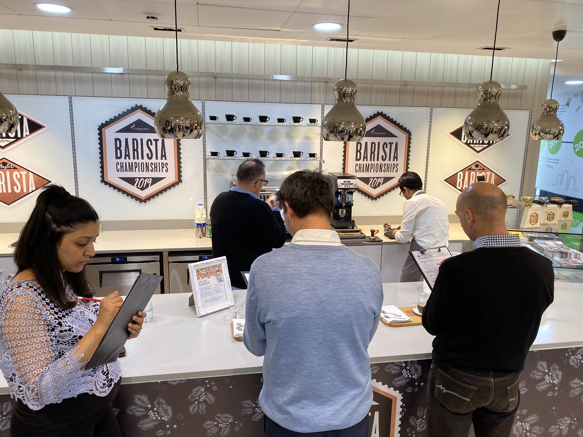 slovegrov's tweet photo. Our first competitor ready to compete..... @compassgroupuk @UCCCoffeeUK @nuovasimonelli @WCMilk @BRITAPRO @SCAEUK @AmaxWorld @CraigMcoffee @CompassGroupIRL https://t.co/7SMmPRG0bK