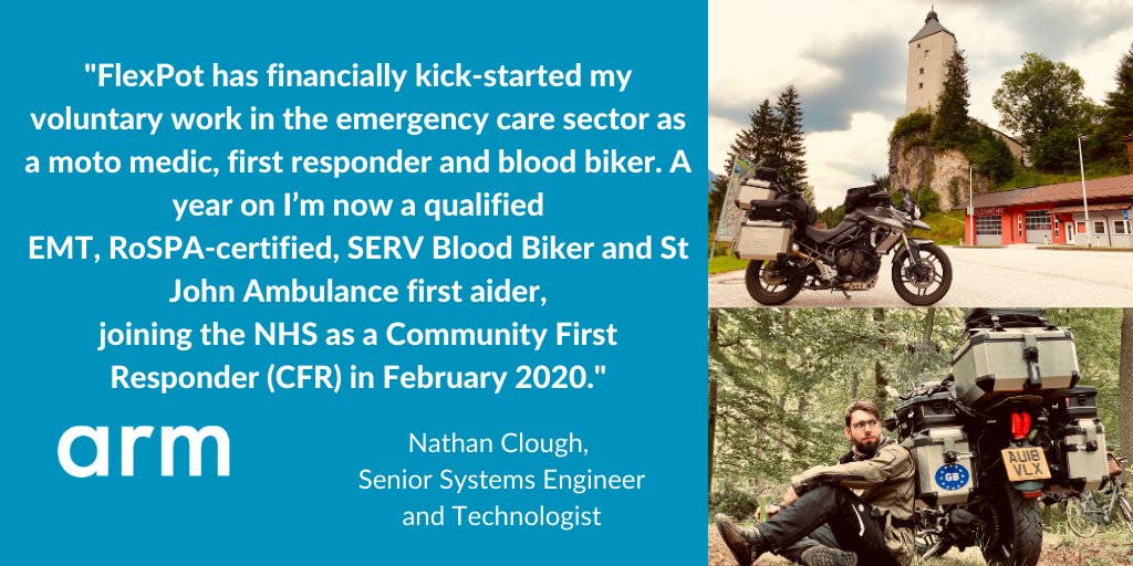 🚨 #FlexPotFriday 🚨 We're in awe of Nathan Clough who has used his #Flexpot rewards to purchase a Triumph motorbike and pay for his qualification as a volunteer paramedic with <a href="/EastEnglandAmb/">EEAST Ambulance Service</a> - what a superstar!🤩 How would you use yours? #LifeAtArm