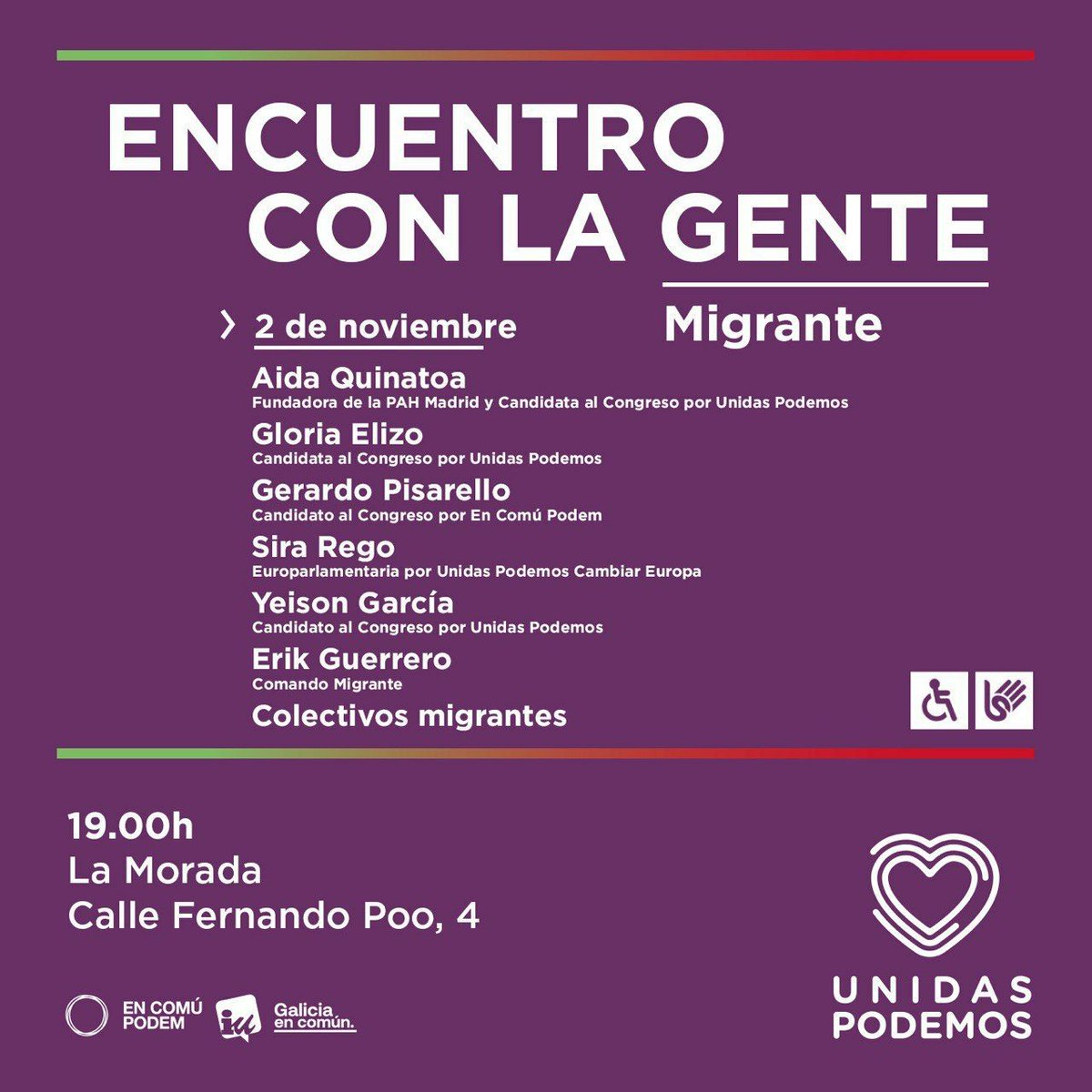 AidaQuinatoa's tweet photo. Es un gusto compartir con vosotras el cartel del acto de apertura de campaña del 
@comandomigrant
 🎉

Nos vemos alli, arriba la lucha migrante.

#ComandoMigrante #EncuentroMigrante #SePuede https://t.co/CZk1XsFjcN