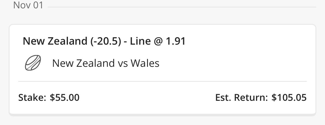 MoneyLandTips's tweet image. Not the most important game but nothing wrong with another winner!! New Zealand -19 lands!!! Another winner!!! Nice little winner from a subscriber in Australia, wow!  
#NZvsWAL #RWC19