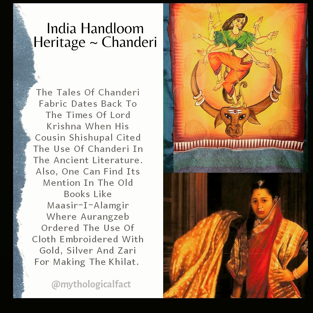 Shishupal Was The King Of #Chanderi During The Mahabharata Period. #ChanderiSilk Tracing Its Roots Dates Back To As Early As The 7th Century And 2nd Century B.C.Chanderi Is Regarded As One Of The Most Elite #Handlooms Of Ancient India.

Read Details bit.ly/36r74gn