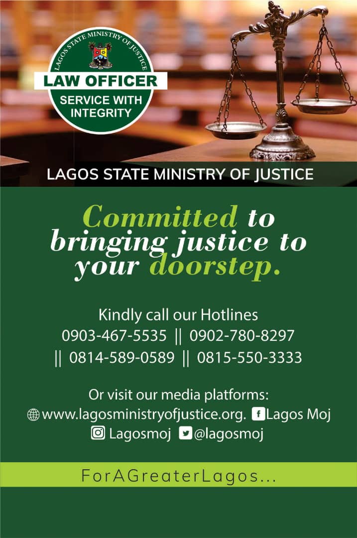 Please contact the Ministry on our Hotlines or media platforms. We are determined to serve you better for a Greater Lagos.