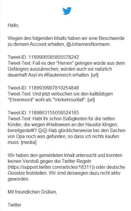 JohannesNormann's tweet photo. Und schon die nächsten 3 "bösen" Tweets von mir, die von den #Blockwarten "gemeldet" wurden. Ärgert sie bitte: RT https://t.co/Cp1GZ9QvvB