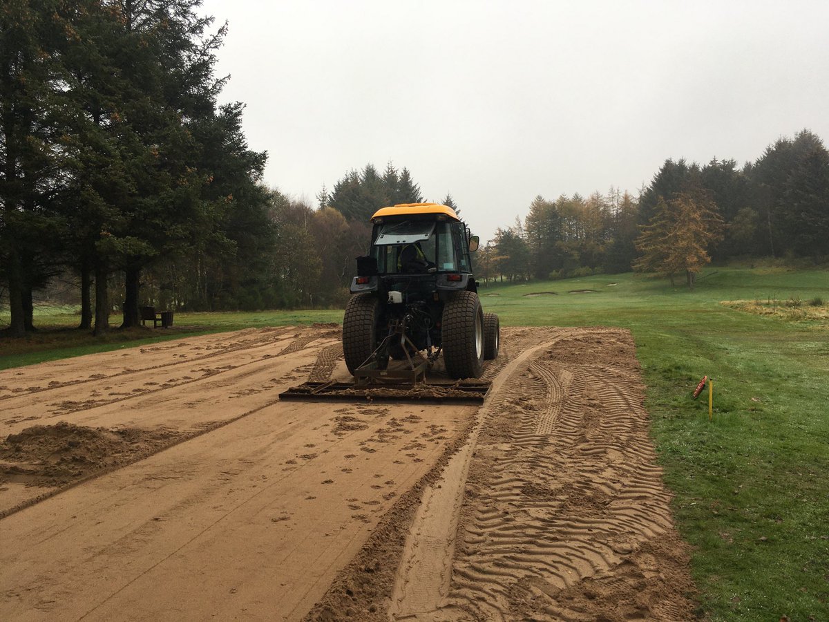 FSportsgrounds's tweet photo. Tee levelling work continues ⁦@lenziegolfclub⁩ https://t.co/2dIPhOa6ze