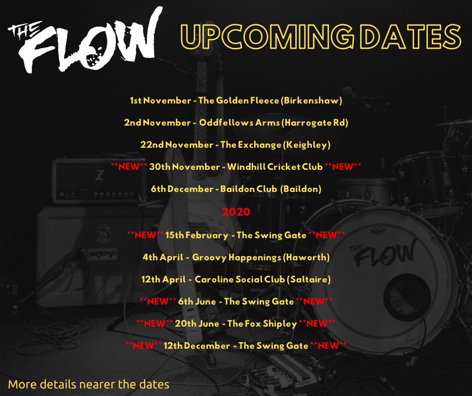 rock2theflow's tweet image. Upcoming Dates.

#Livemusic #Baildon #Shipley #Thackley #Idle #Bradford #Saltaire #Birkenshaw #Haworth #Windhill #Keighley

@mattcbrad
 
@Bradford_Gigs 

@ItsInBradford

@Bradford_Gigs

@Yorkshire_Gigs