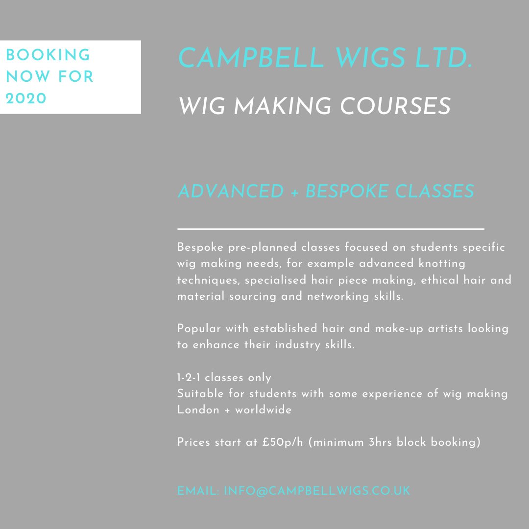 Campbell_Wigs's tweet image. Booking now for 2020

Check out our google reviews for more details.

EMAIL: INFO@CAMPBELLWIGS.CO.UK

#learnwigmaking #wigmakingcourses #london #londonwigmakingcourses #learnwigs #wigs #lacefrontwigs #film #tv #theatre #campbellwigs #wigmakingessentials #wigmakersunite