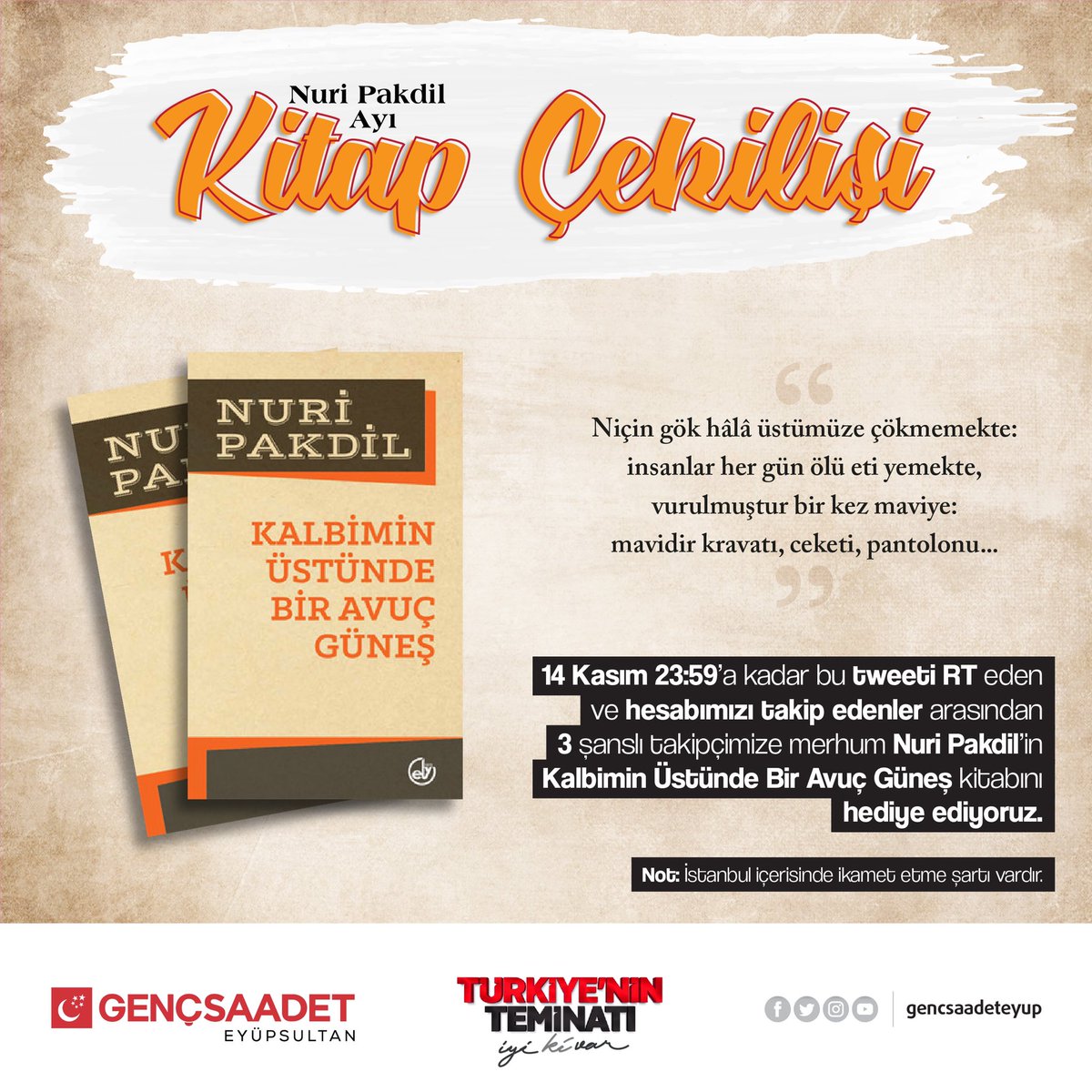 Kalbimin Ustunde Bir Avuc Gunes Nuri Pakdil Nadir Kitap
